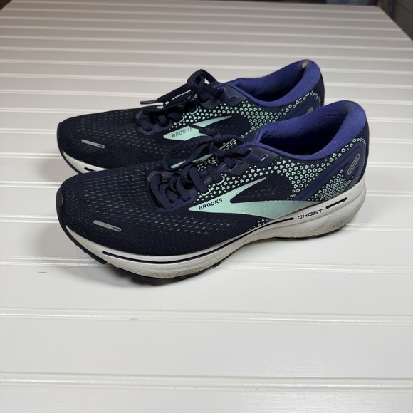 Brooks Shoes - Brooks Ghost 14 Women's 9.5 Peacoat Yucca Blue GUC No Insoles